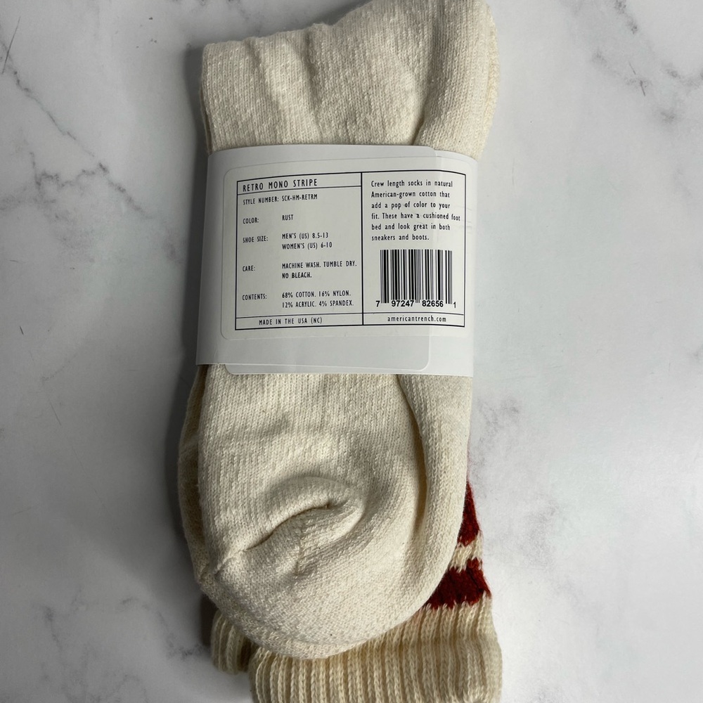 American Trench Crew Socks - Rust - Picture 2 of 3